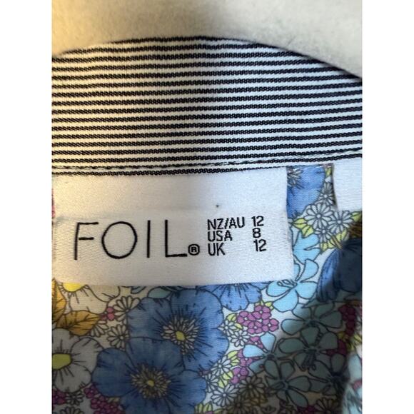 Folk women’s blouse button up 100% cotton floral whimsical colorful cottagecore - Picture 5 of 10